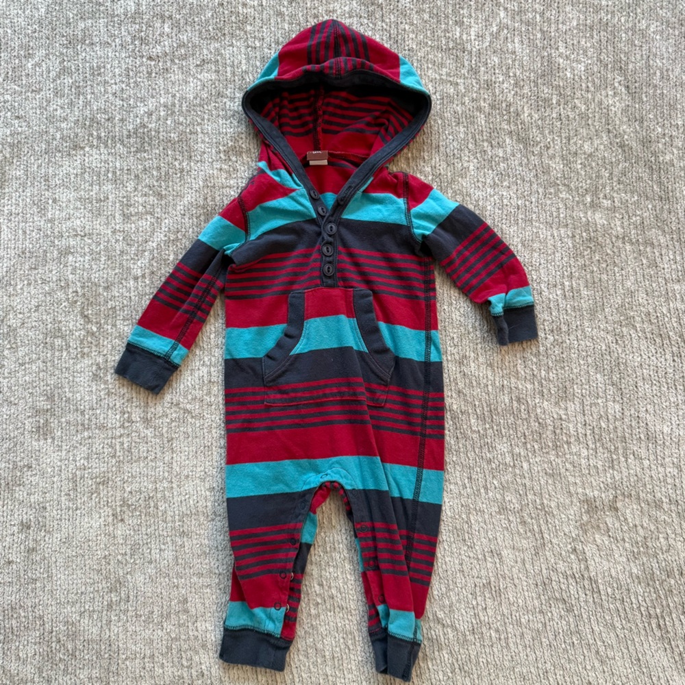 Tea Collection Striped Romper 6–12 Months Long‎ Sleeve Cotton Playsuit